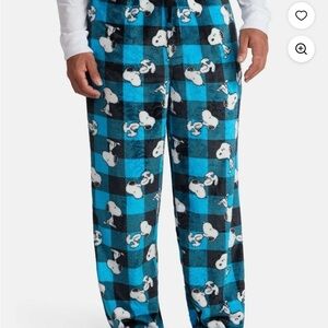 Snoopy Blue and Black Checkered Pajama Pants